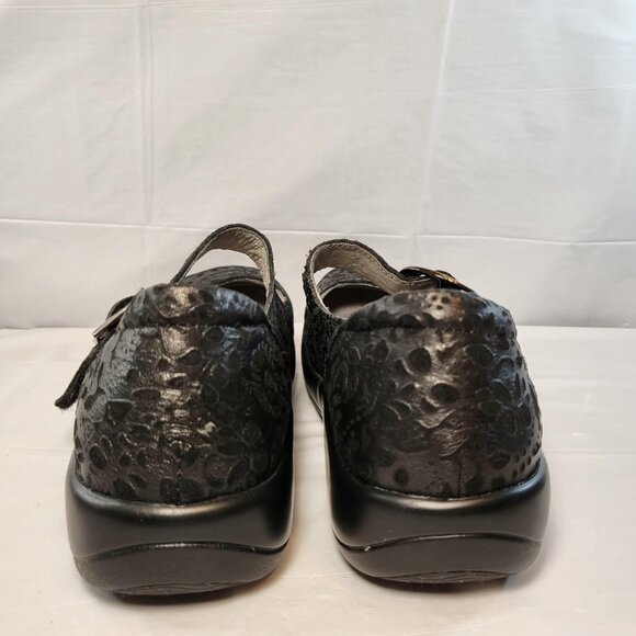 Alegria by PG Lite Kourtney Delicut Mary Jane Size 38 EU Black Floral Design - Picture 4 of 10